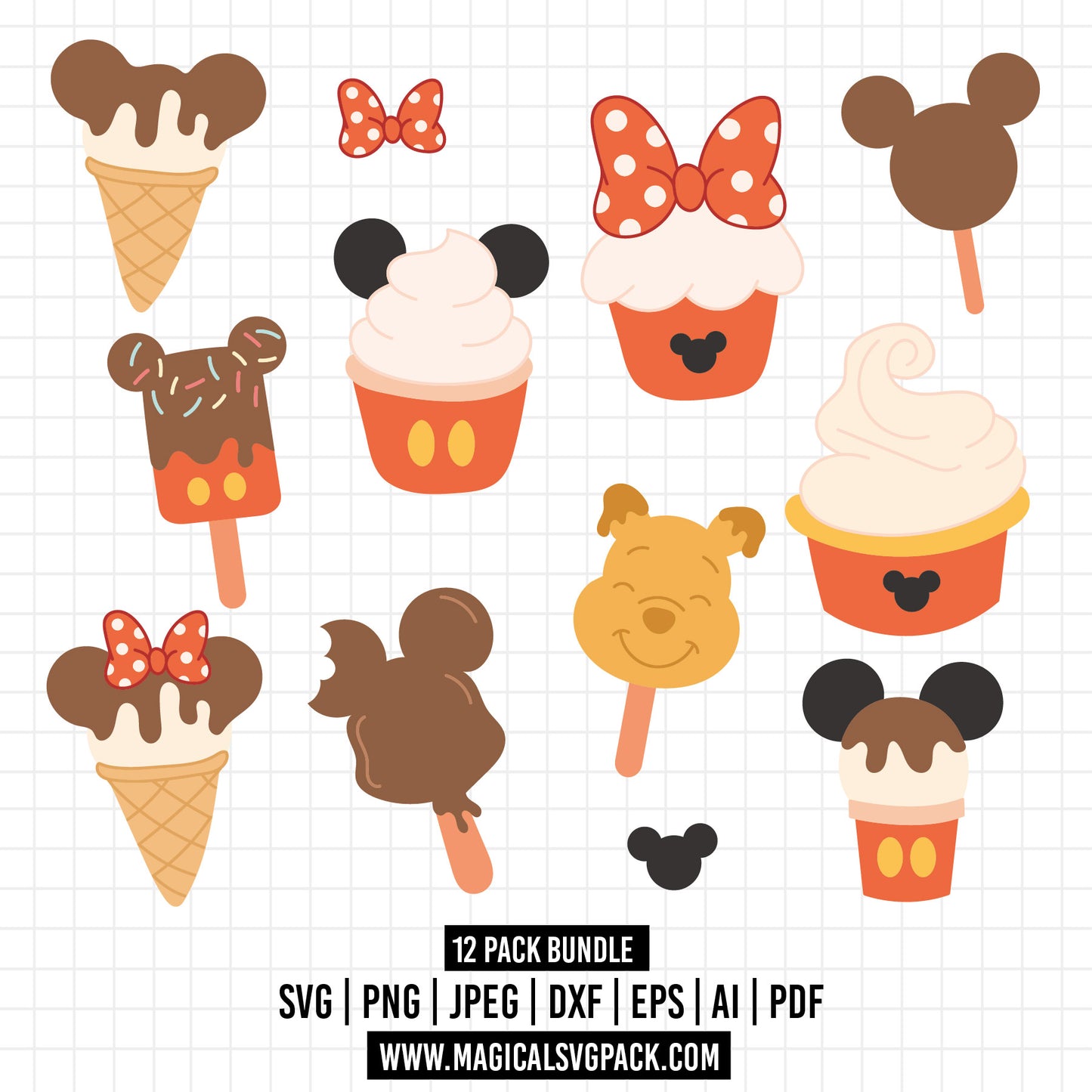 COD900 - Disney Snack Goals bundle, Disney trips clipart Svg, Png, Eps, Dxf, Jpeg, vector.