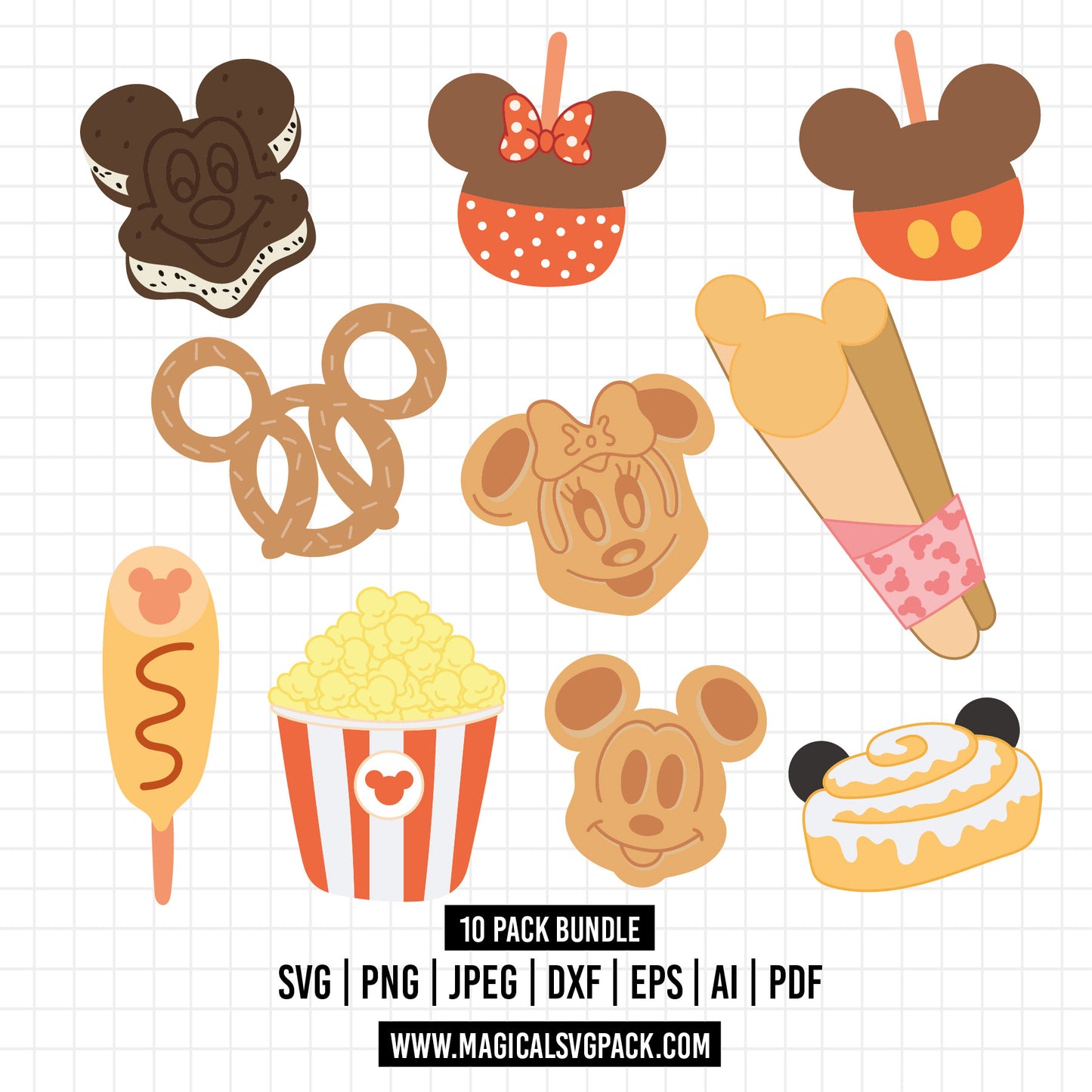 COD901 - Disney Snack Goals bundle, Disney trips clipart Svg, Png, Eps, Dxf, Jpeg, vector.