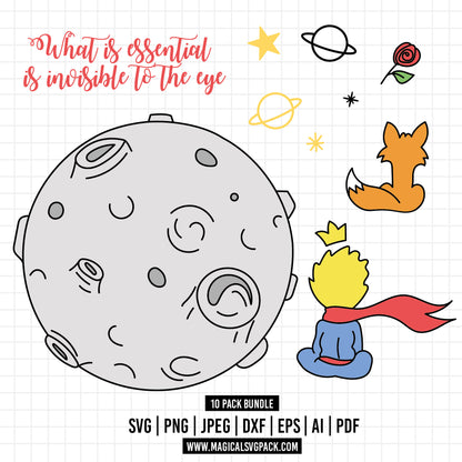 COD957 - The Little Prince bundle clipart Svg, Png, Eps, Dxf, Jpeg, vector.