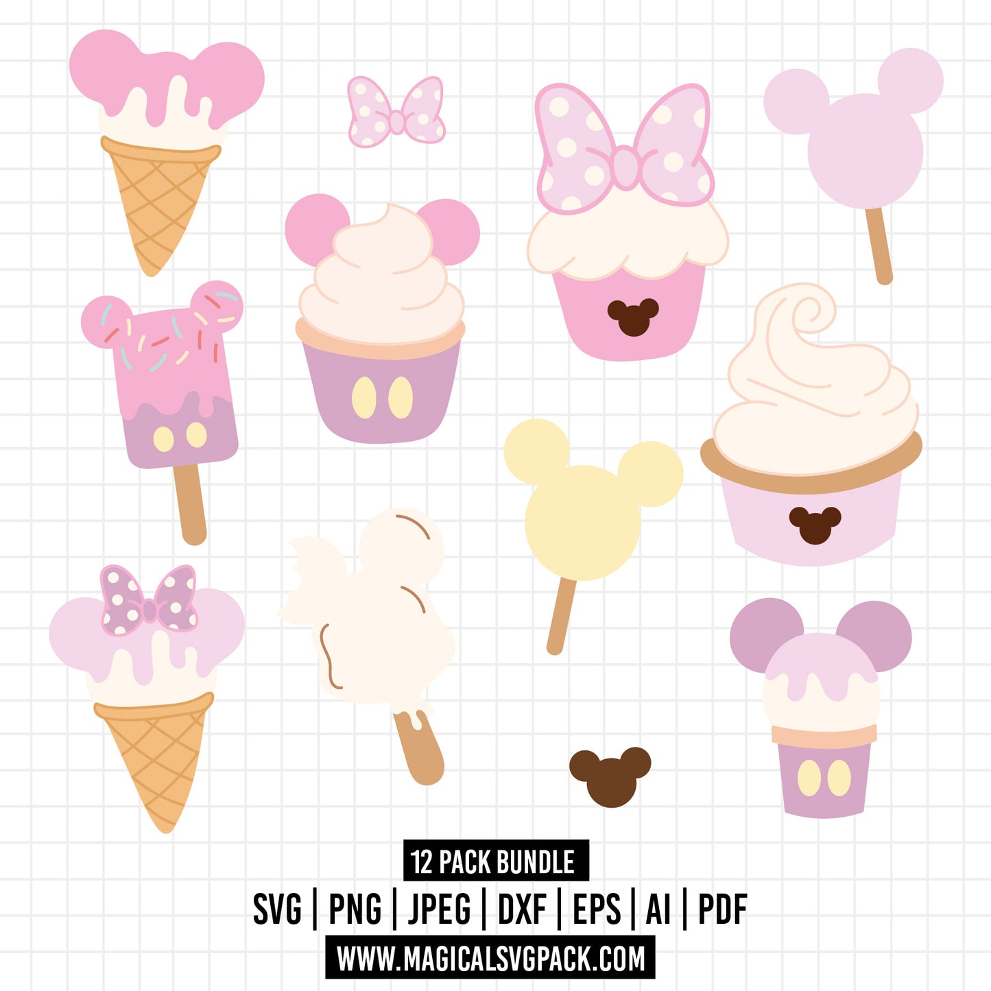 COD963 - Disney cute Snack Goals bundle, Disney trips clipart Svg, Png, Eps, Dxf, Jpeg, vector.
