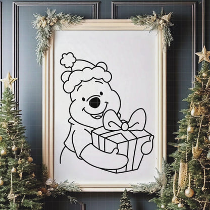 COD4201 - Winnie pooh Christmas bundle, Disney Christmas clipart Svg, Png, Eps, Dxf, Jpeg, vector.