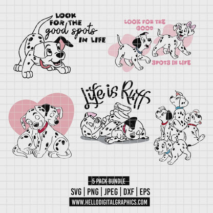 COD2177 - 101 Dalmatians quotes bundle, Disney clipart Svg, Png, Eps, Dxf, Jpeg, vector.