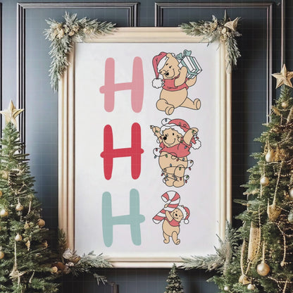 COD4203 - Winnie pooh Christmas frames bundle, Disney Christmas clipart Svg, Png, Eps, Dxf, Jpeg, vector.
