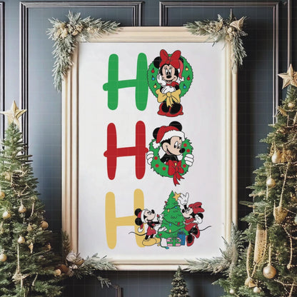 COD4196 - Mickey & Minnie in Christmas frames bundle, Disney Christmas clipart Svg, Png, Eps, Dxf, Jpeg, vector.