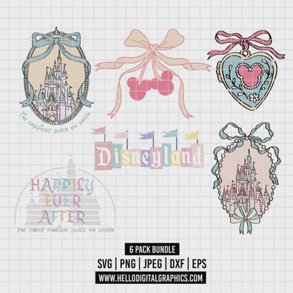 COD2512 - Disneyland trips pack bundle, Disney trips clipart Svg, Png, Eps, Dxf, Jpeg, vector.