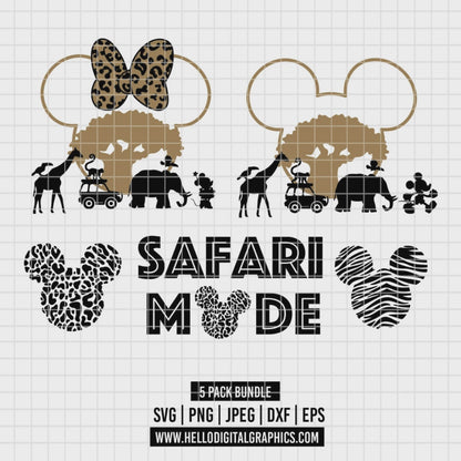 COD3485 - Disney Safari Mode pack bundle, Disney trips clipart Svg, Png, Eps, Dxf, Jpeg, vector.