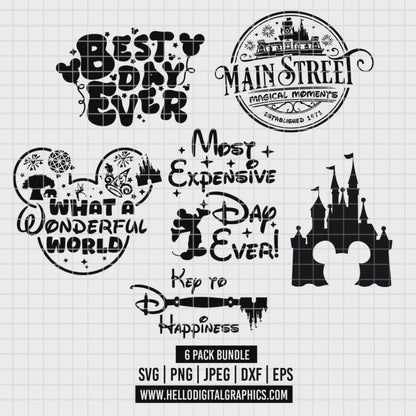 COD2502 - Disney trips pack bundle, Disney trips clipart Svg, Png, Eps, Dxf, Jpeg, vector.