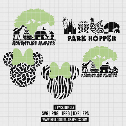 COD2520 - Disney park hopper pack bundle, Disney trips clipart Svg, Png, Eps, Dxf, Jpeg, vector.